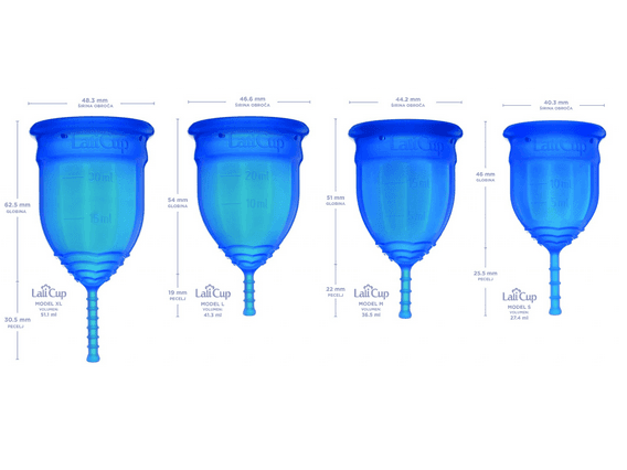 Lalicup-4 velikosti